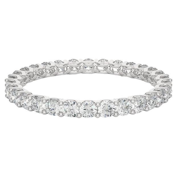 For Sale:  Round Cut Moissanite Gemstone Engagement Band Ring Jewelry for Her in 925 Silver