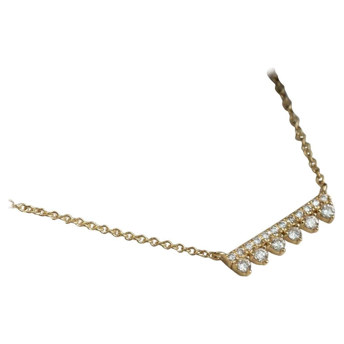 Round Cut Moissanite Pendant 925 Sterling Silver Simple Bar Necklace Gift .