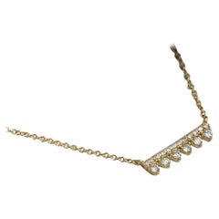 Round Cut Moissanite Pendant 925 Sterling Silver Simple Bar Necklace Gift .