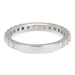 Round Cut Natural Diamond Eternity Band Ring 14K White Gold 0.75Ctw