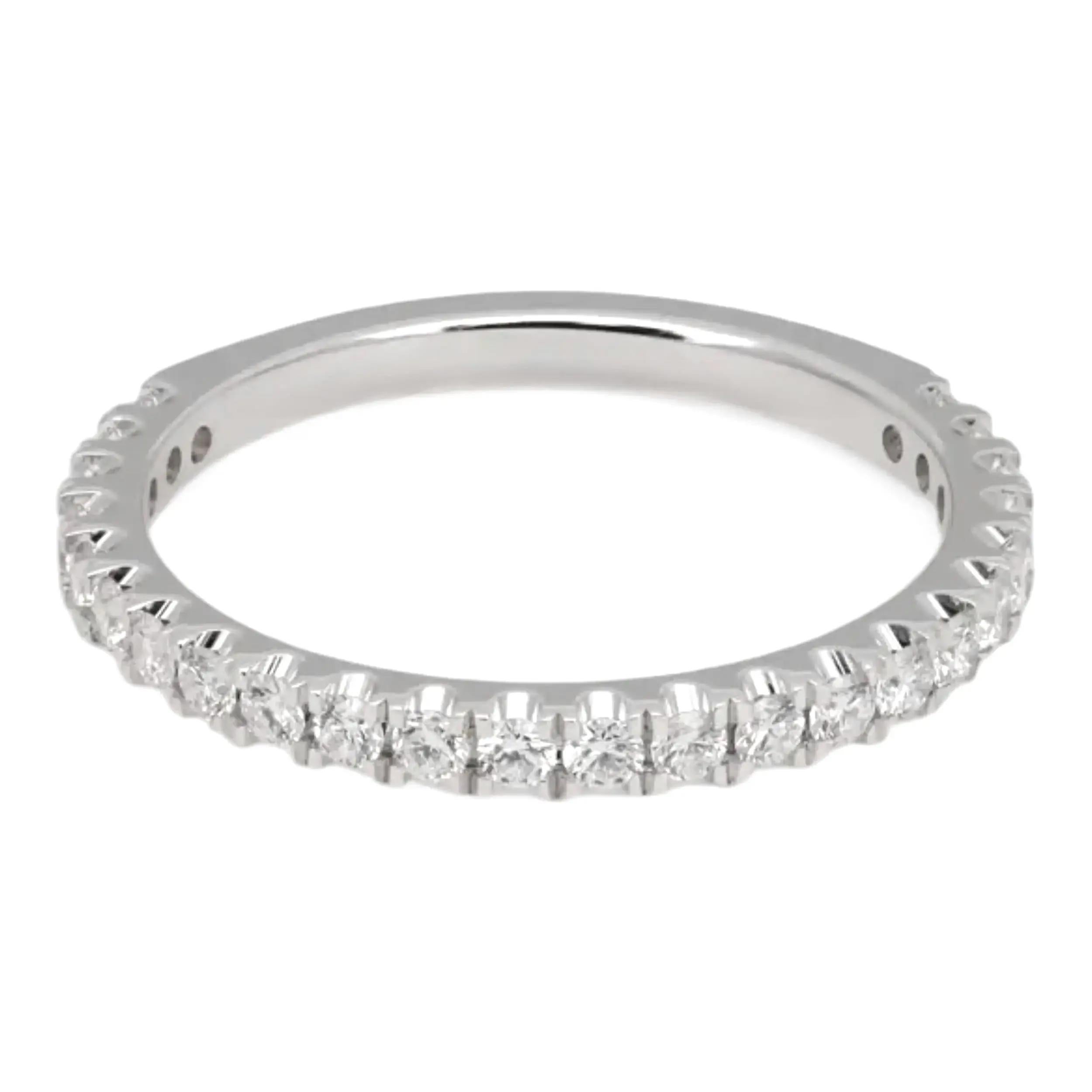 Round Cut Natural Round Cut Diamond Eternity Band Ring 14K White Gold 0.38Ctw