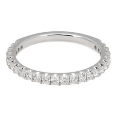 Round Cut Natural Round Cut Diamond Eternity Band Ring 14K White Gold 0.38Ctw