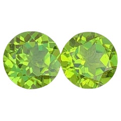 Rundschliff Peridot-Paar Edelstein: Natürlicher August-Geburtsstein
