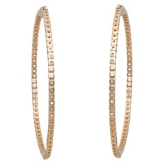 Rundschliff Rosa Saphir Inside Out Creolen 14K Gelbgold 4,39 Gesamtkaratgewicht