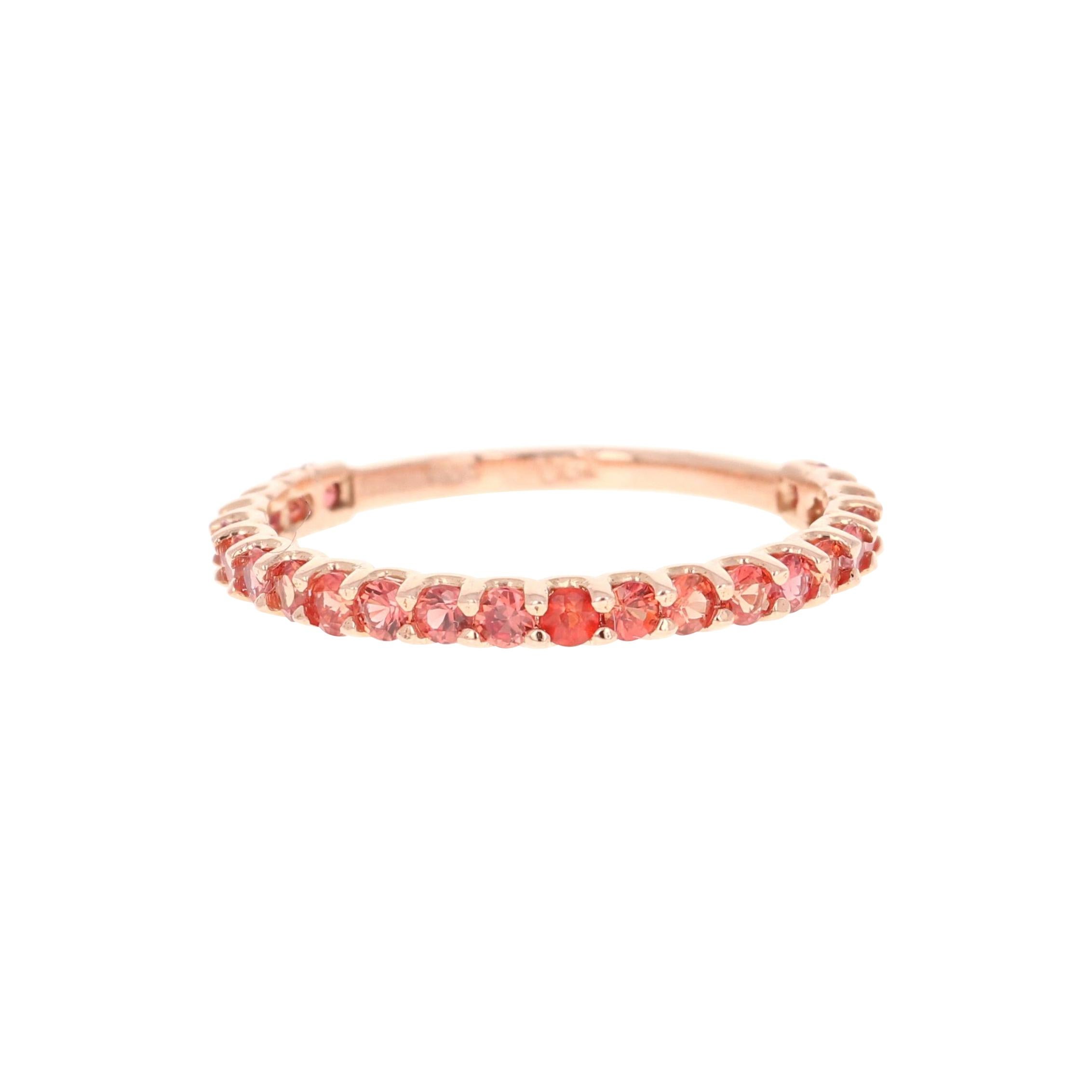 Red Sapphire Rose Gold Band For Sale