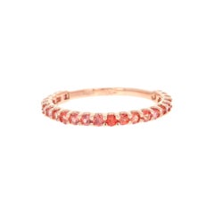 Fascia in oro rosa con zaffiro rosso