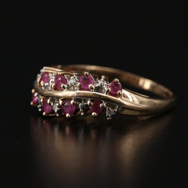 Customizable Round Cut Ruby Diamonds Engagement Ring For Sale at 1stDibs