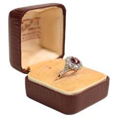 Round Cut Ruby Prong-Set Cluster Ring (Approx. 0.7-Carats), 18k Yellow Gold