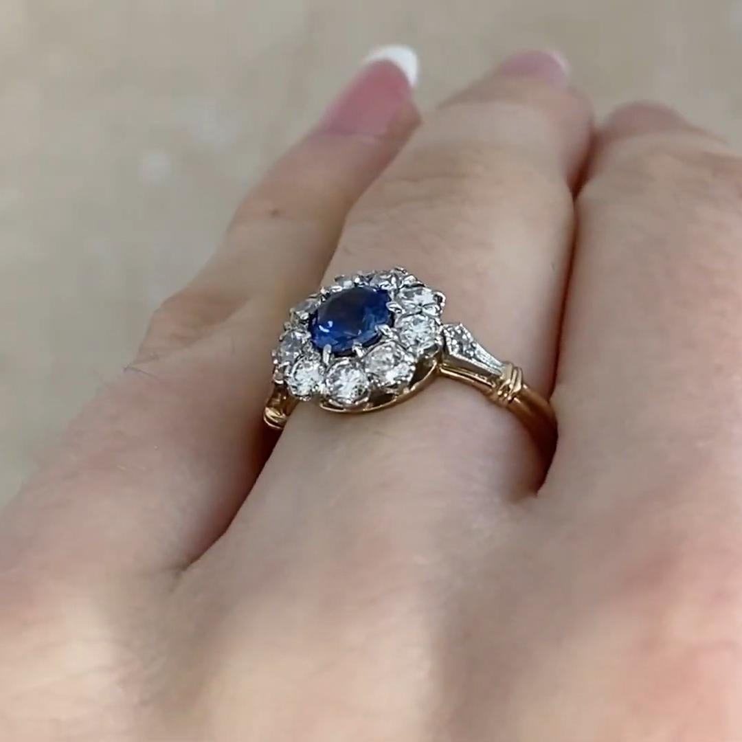 Rund geschliffener Saphir in Ringform (ca. 0,7 Karat), 18k Gelbgold (Rundschliff) im Angebot