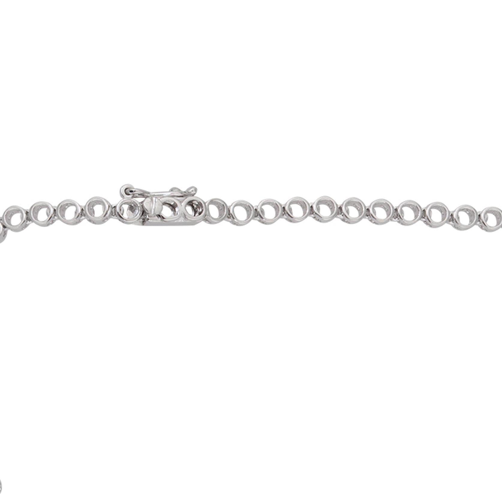 Collier anniversaire diamant naturel taille ronde SI/H 6,60Ct en or blanc 14k Pour femmes en vente