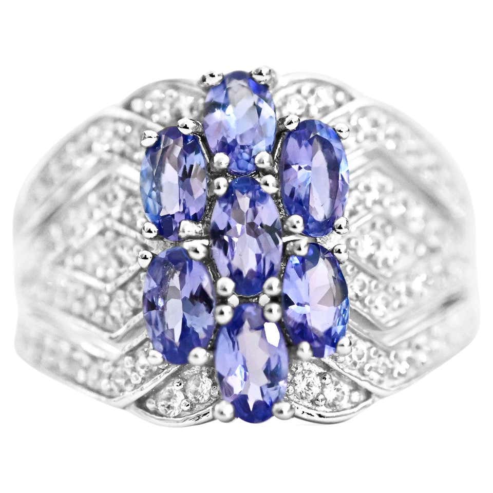 925 Argento Sterling 3mm Rotondo Tanzanite Naturale Impilabile 925 Argento Sterling 3mm Rotondo Tanzanite Naturale Impilabile