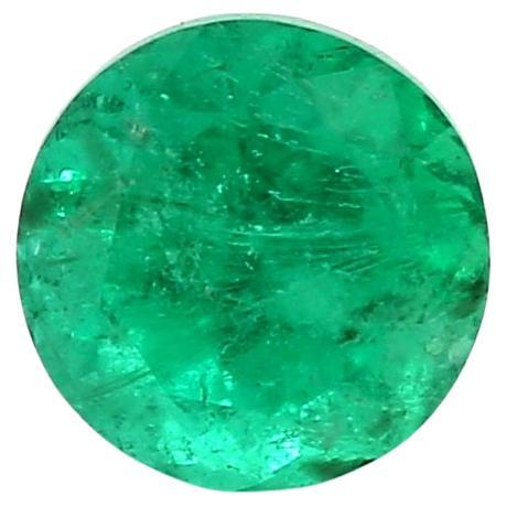 Round Cut Vivid Green Emerald from Russia 2.05 Carat Weight ICL Certified For Sale