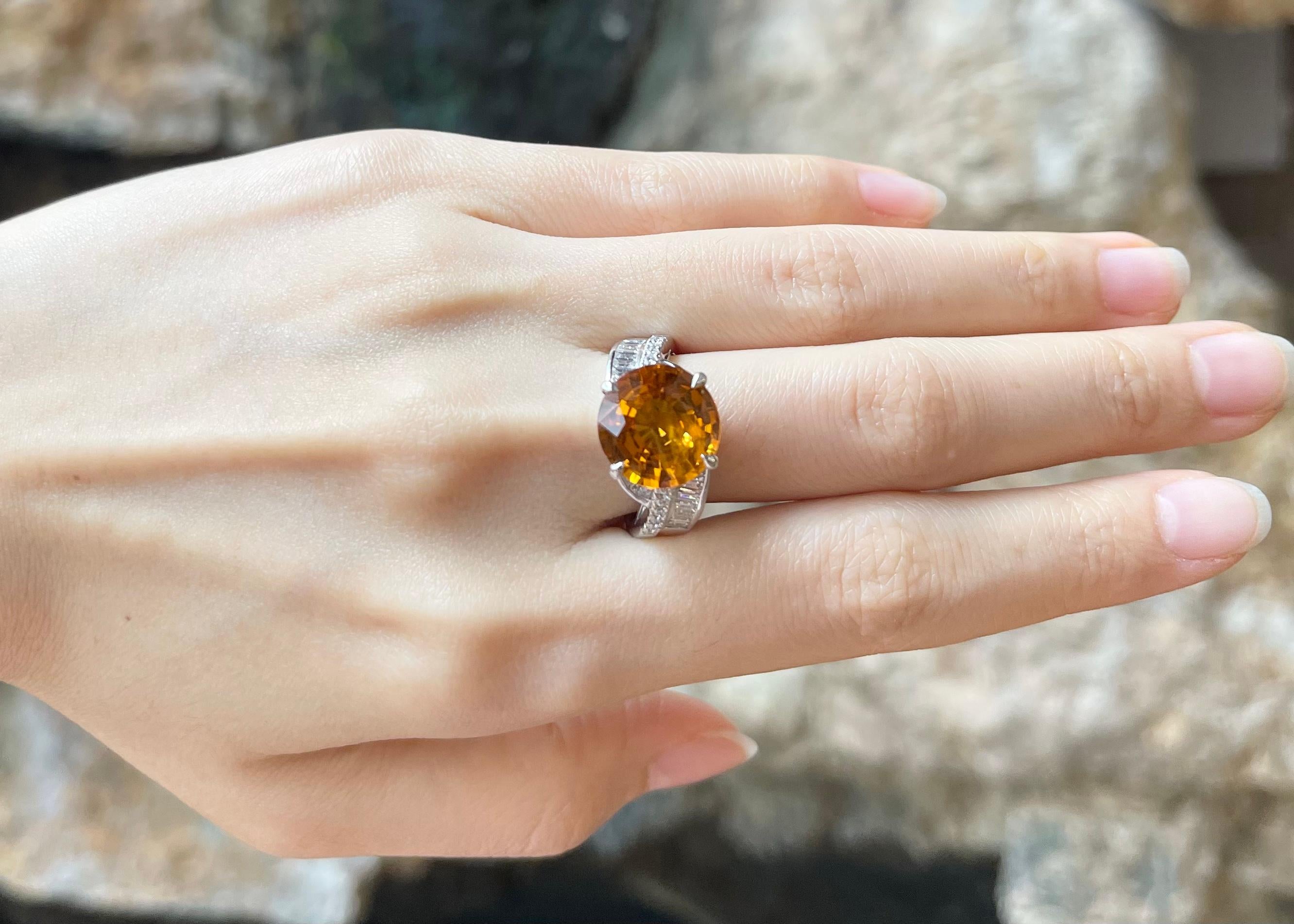 Yellow Sapphire 7.73 carats with Diamond 0.91 carat Ring set in 18K White Gold Settings

Width:  1.2 cm 
Length: 1.2 cm
Ring Size: 57
Total Weight: 12.47 grams

