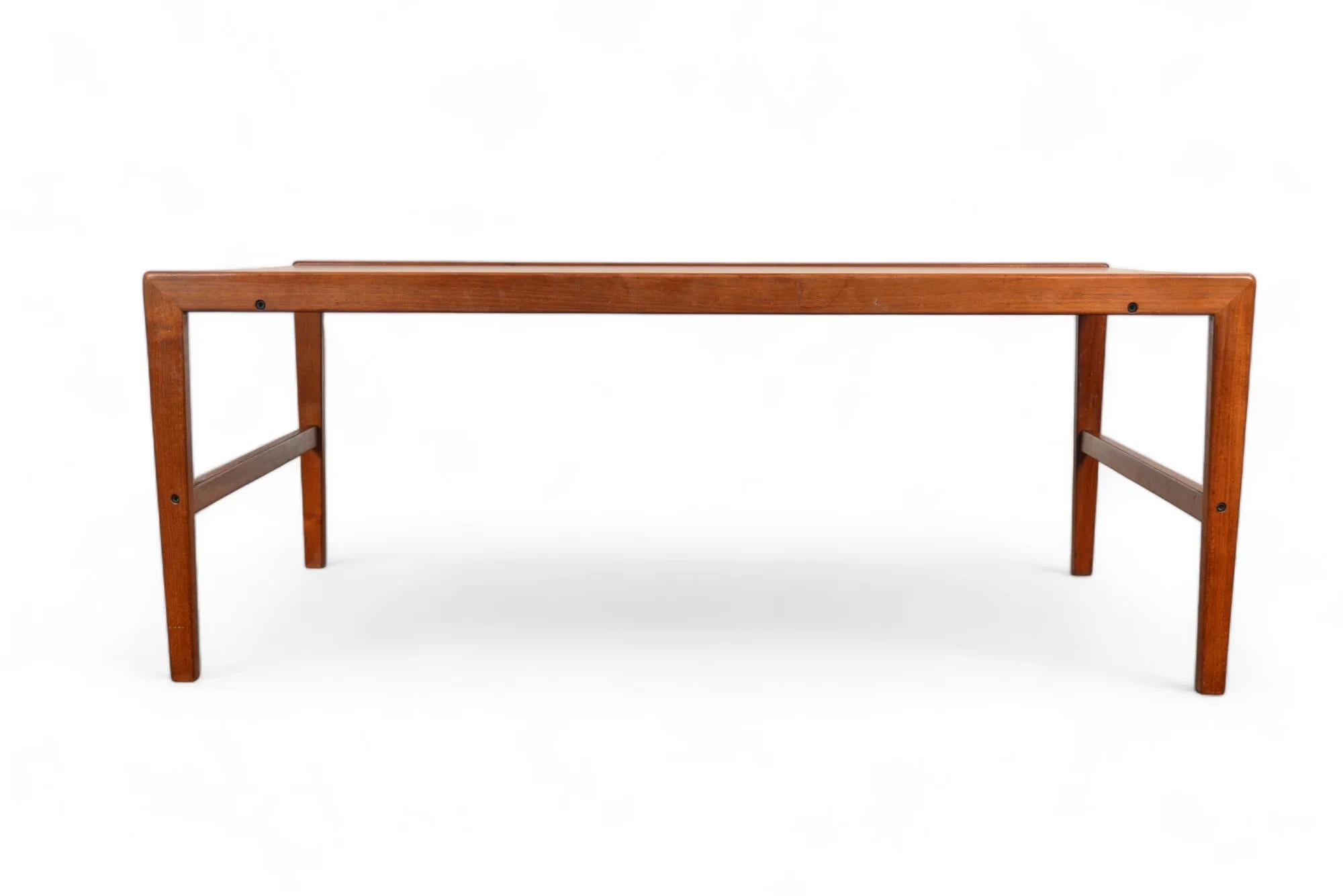 Round Danish 2 Leaf Teak Dining Table By Cj Rosengaarden + Coffee Table For Sale 8
