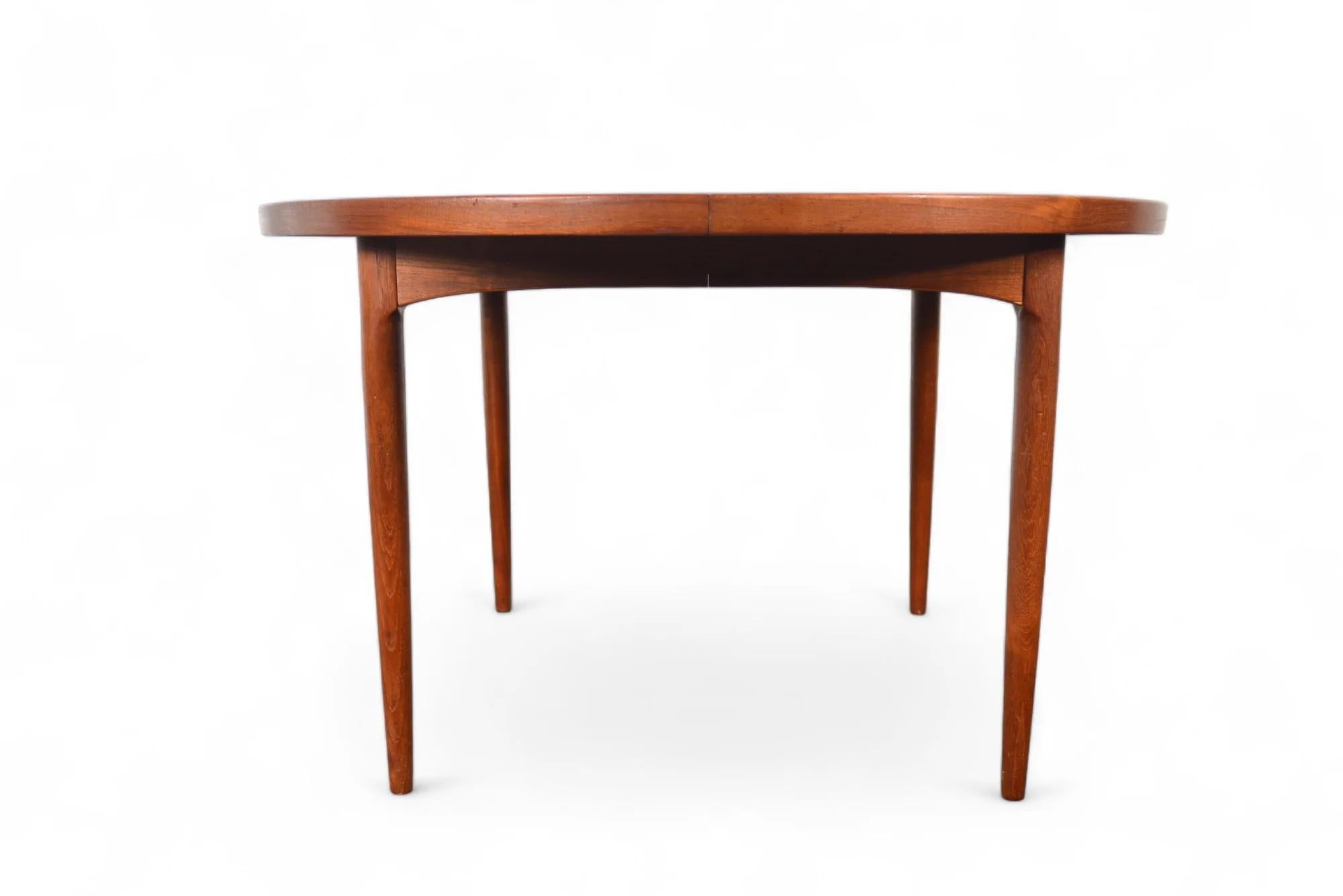 Mid-Century Modern Round Danish 2 Leaf Teak Dining Table By Cj Rosengaarden + Coffee Table For Sale