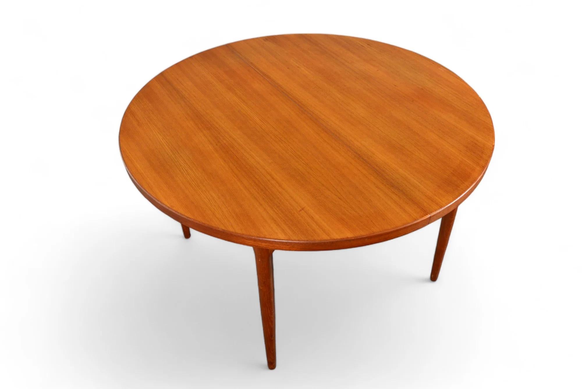 Round Danish 2 Leaf Teak Dining Table By Cj Rosengaarden + Coffee Table In Good Condition For Sale In Berkeley, CA