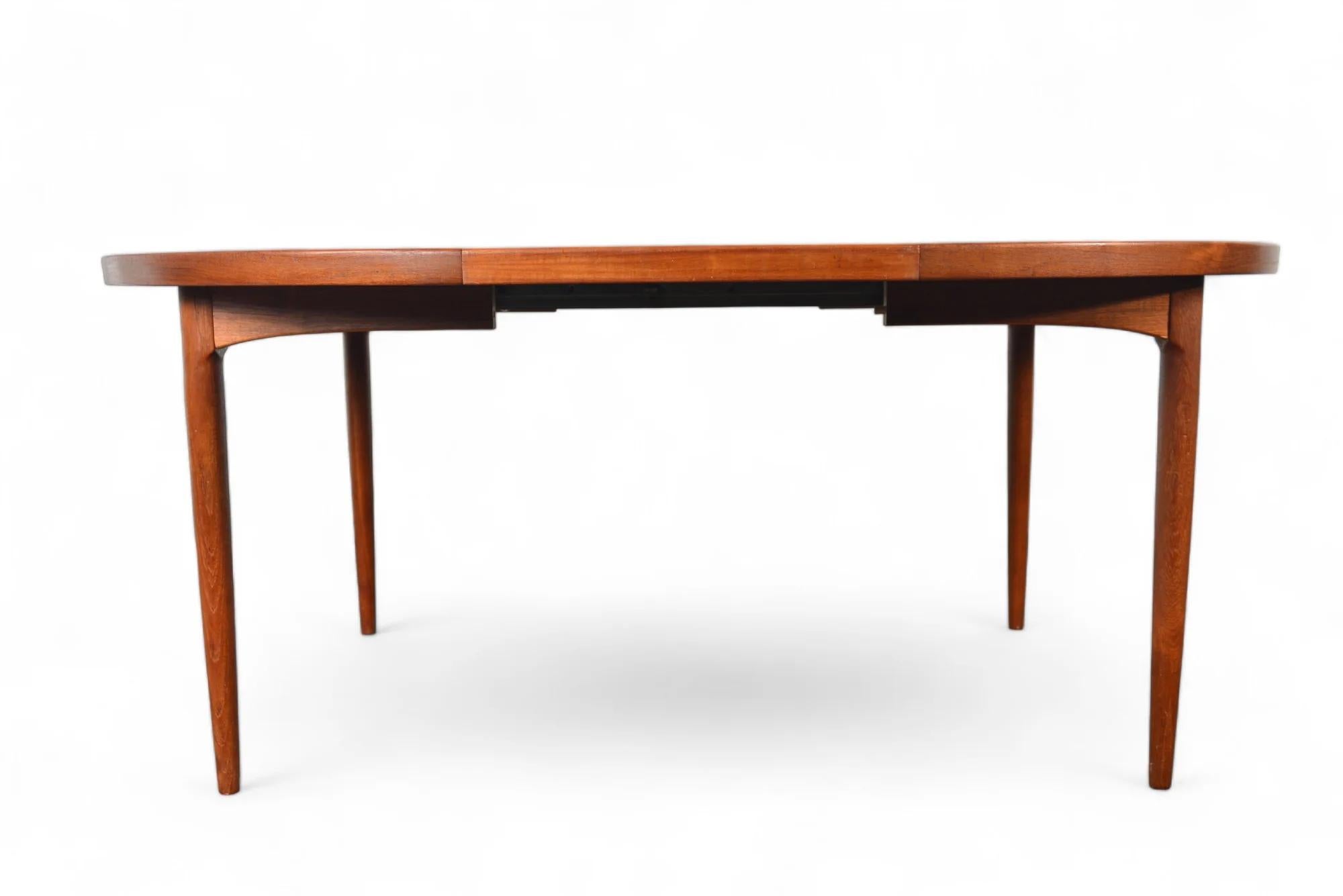 Round Danish 2 Leaf Teak Dining Table By Cj Rosengaarden + Coffee Table For Sale 2