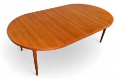 Round Danish 2 Leaf Teak Dining Table By Cj Rosengaarden + Coffee Table