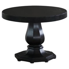 Round Danish Art Deco Dining / Console Table in Ebonized Oak, Early-20th Century