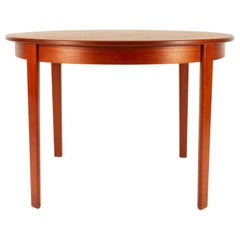 Round Danish Extendable Teak Dining Table, 1960s