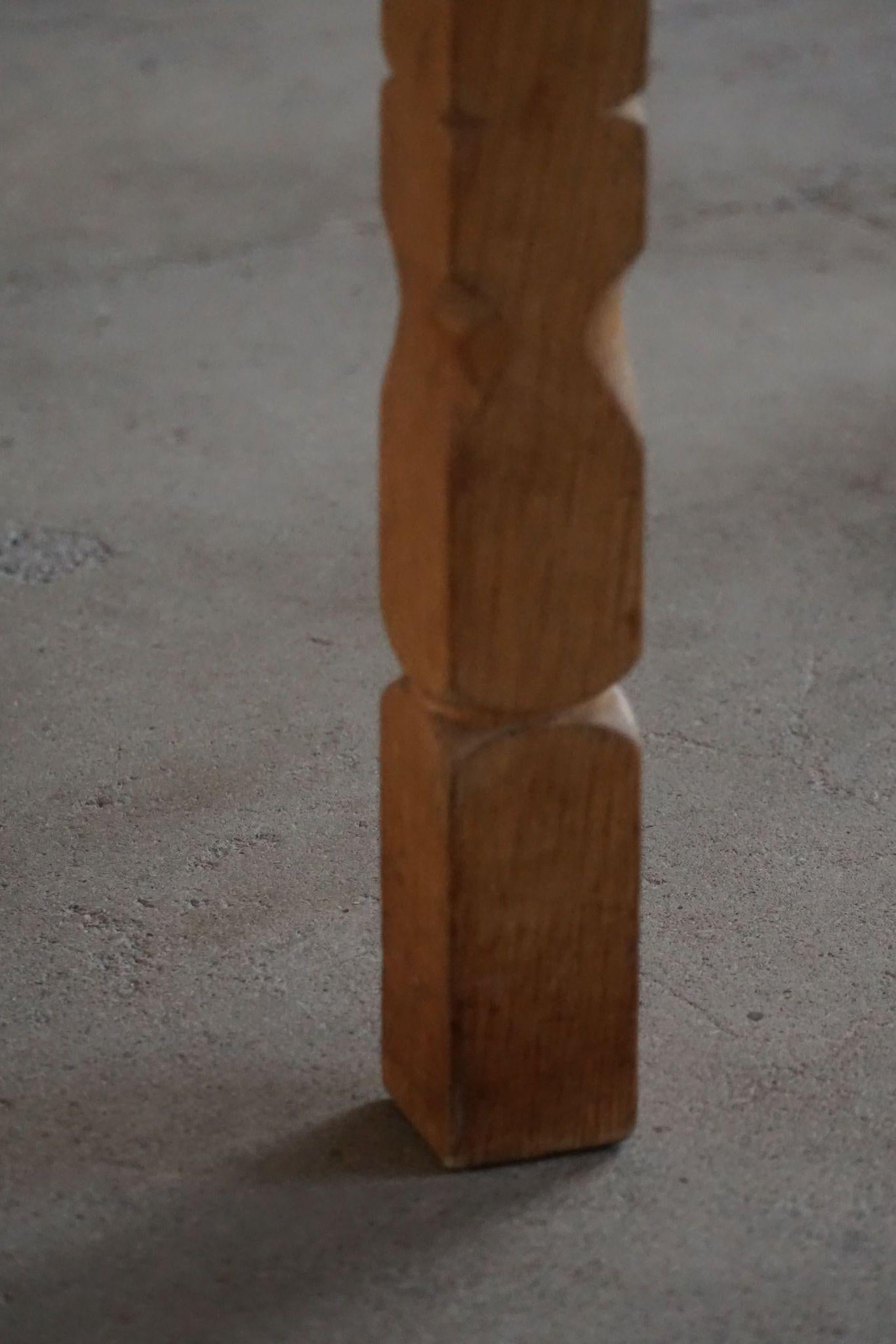 Round Danish Mid Century Dining Table in Solid Oak with Two Extensions, 1960s 6