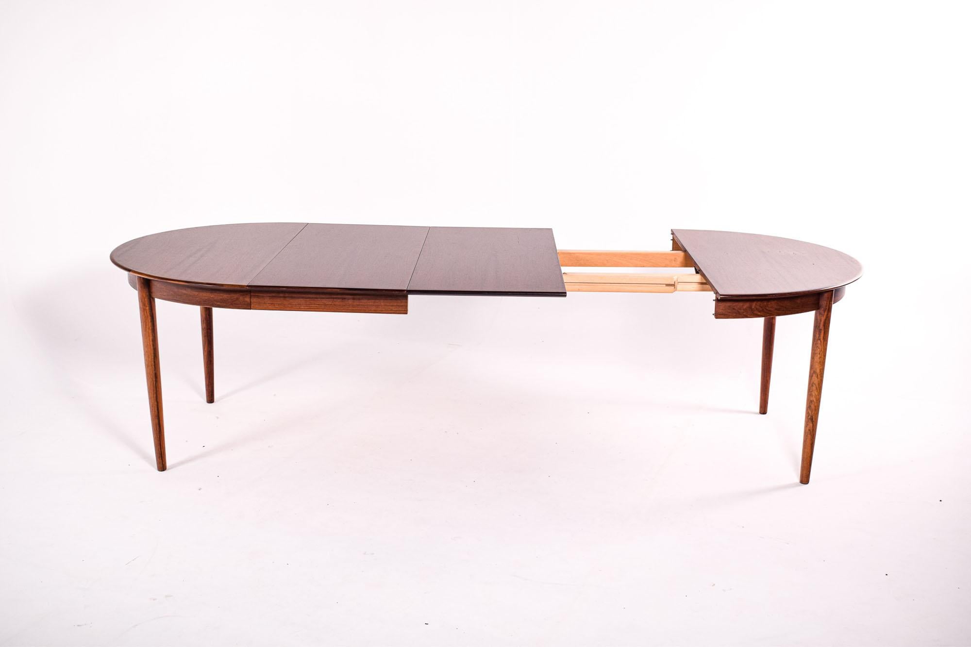 Round Danish Rosewood Extendable Dining Table, 1960s 2