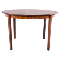 Round Danish Rosewood Extendable Dining Table, 1960s