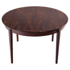 Round Danish Rosewood Extendable Dining Table, 1960s