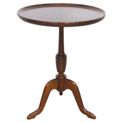 Round Danish Side Table in Oak and Walnut by Anton Kildeberg, 1960s.