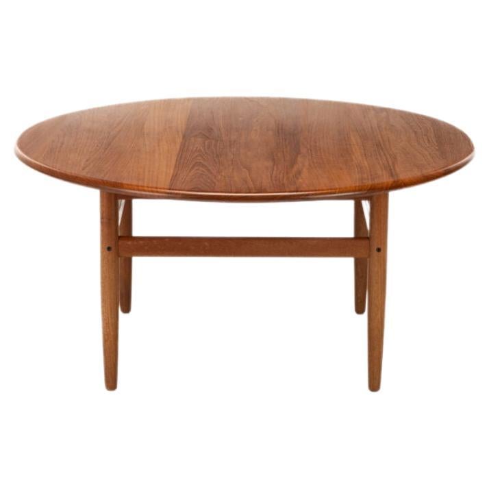 Danish Modern Round Low Travertine Coffee Table at 1stDibs