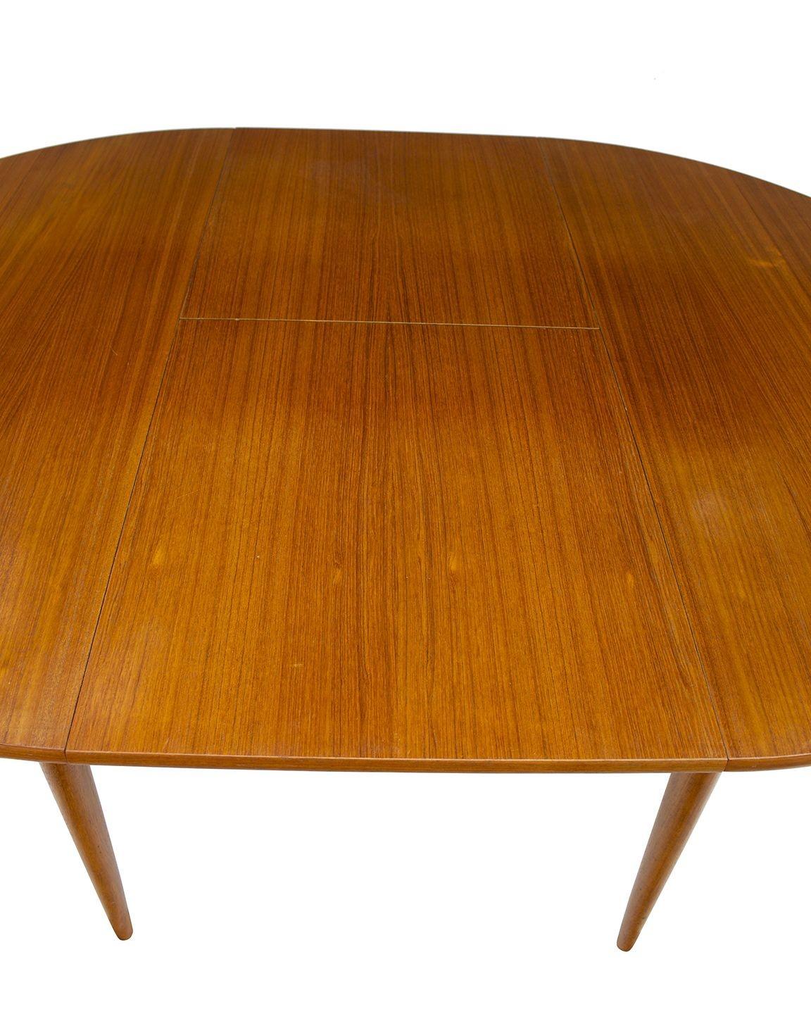 Round Scandinavian Teak Dining Table with Butterfly Leaf 5
