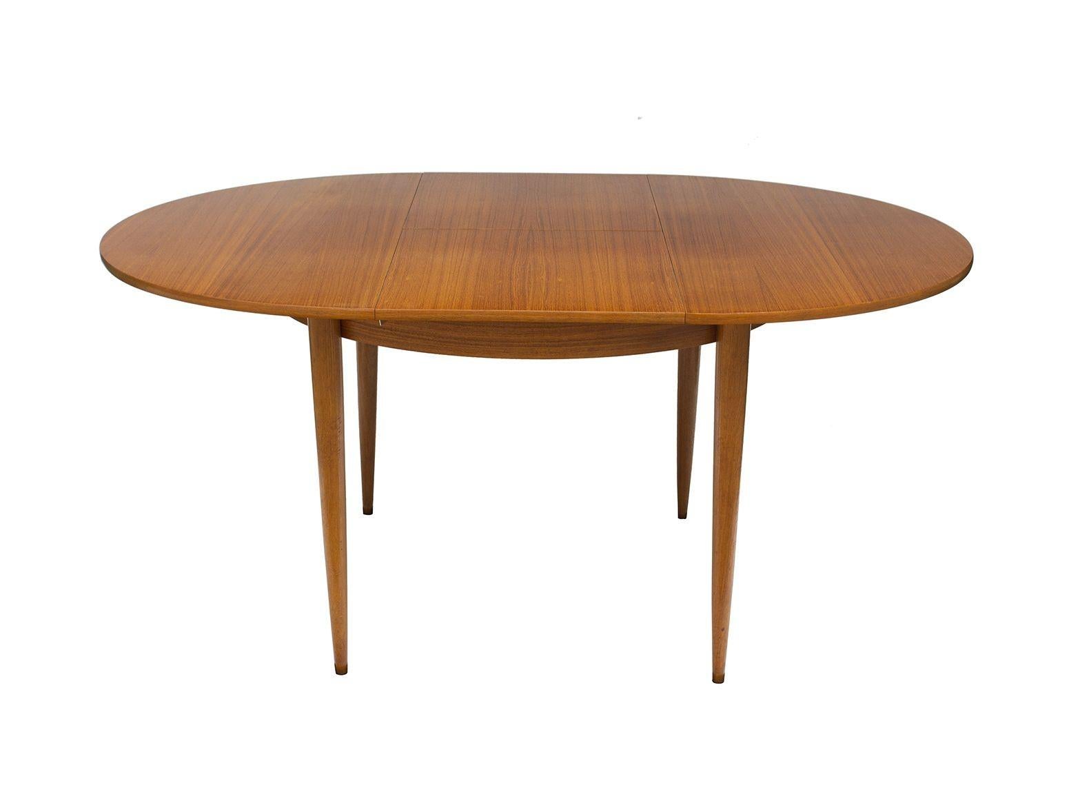 Round Scandinavian Teak Dining Table with Butterfly Leaf 1