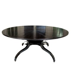 Round David Iatesta Parquetry Dining Table With Leaves