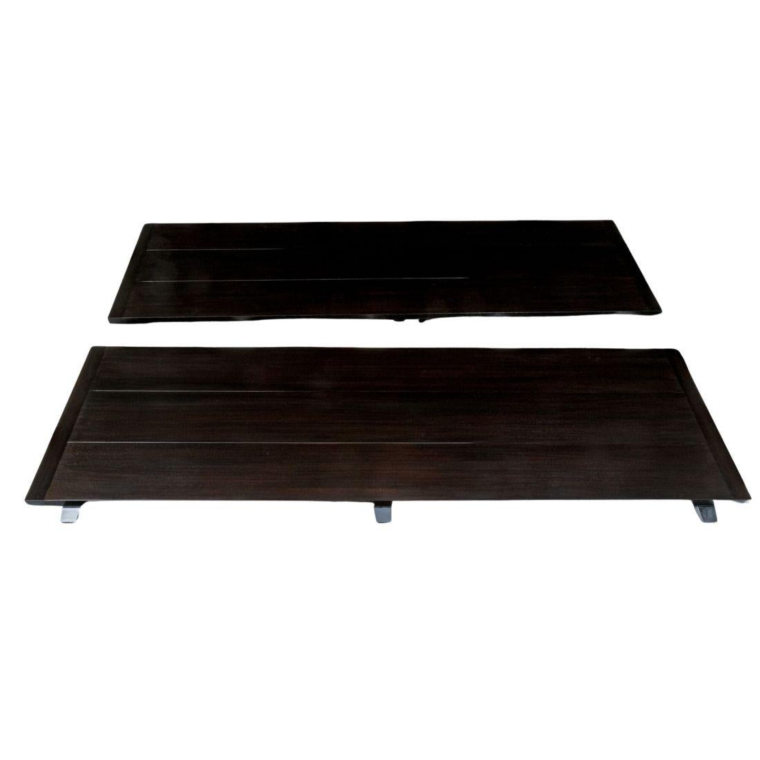 Round David Iatesta Parquetry Dining Table With Leaves In Good Condition In Locust Valley, NY