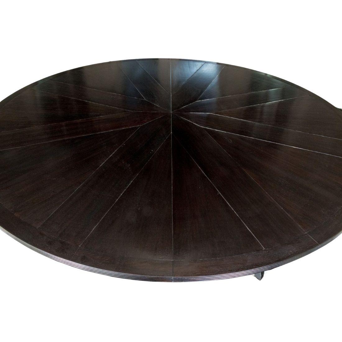 Round David Iatesta Parquetry Dining Table With Leaves 1
