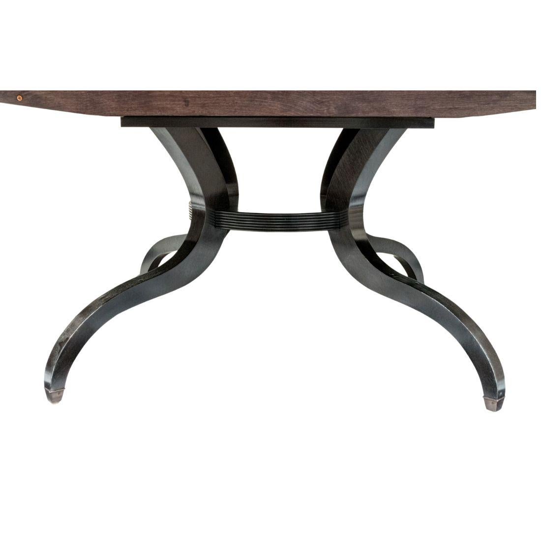 Round David Iatesta Parquetry Dining Table With Leaves 2