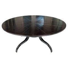 Round David Iatesta Parquetry Dining Table With Leaves