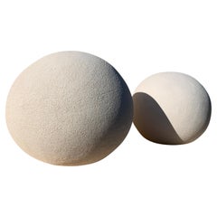 Round decorative bowls in white handmade sculpture made to order