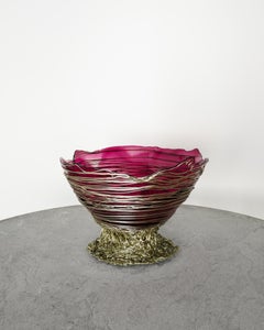Round Decorative Contemporary Italian Bowl in Purple Resin by Gaetano Pesce