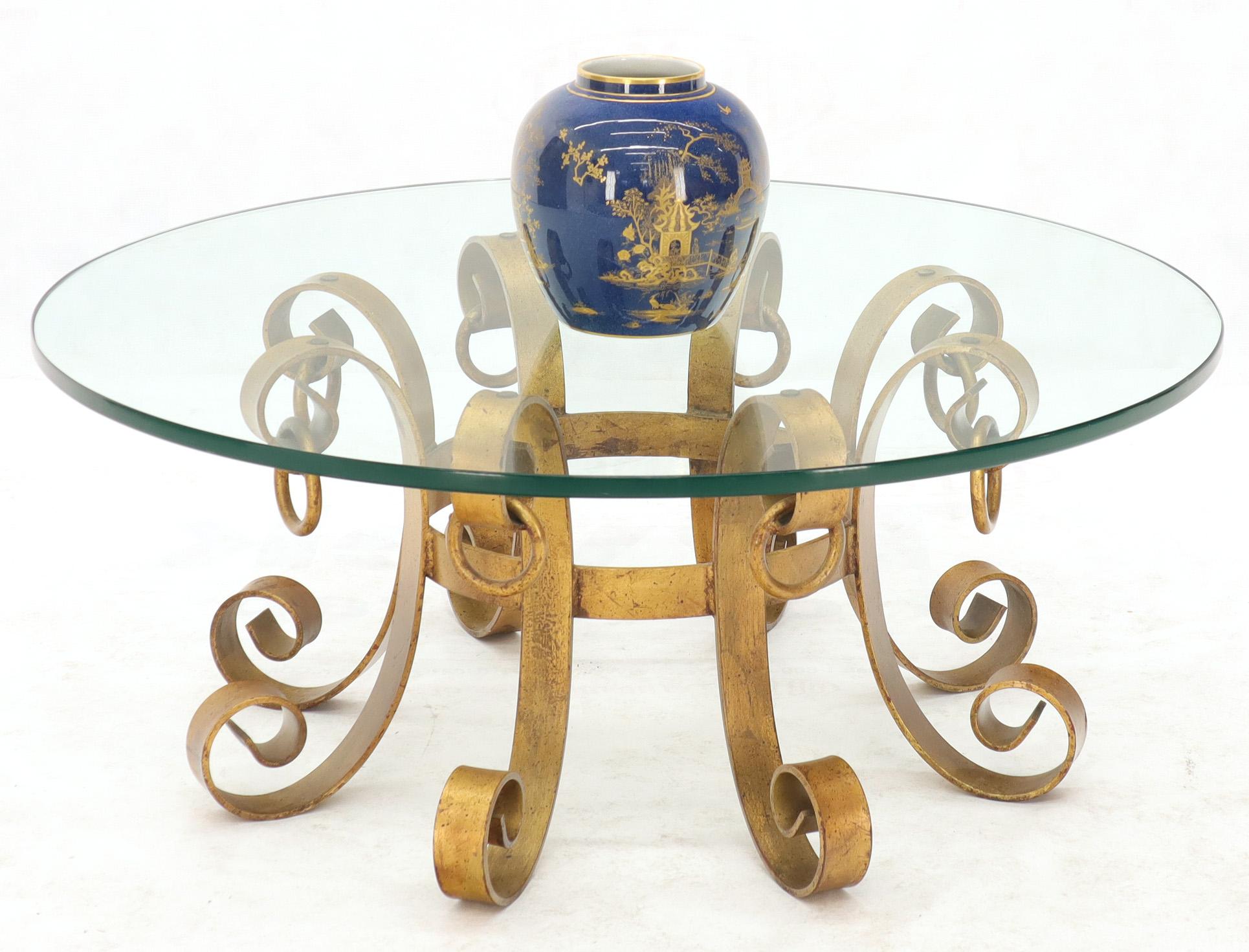 round wrought iron coffee table with glass top