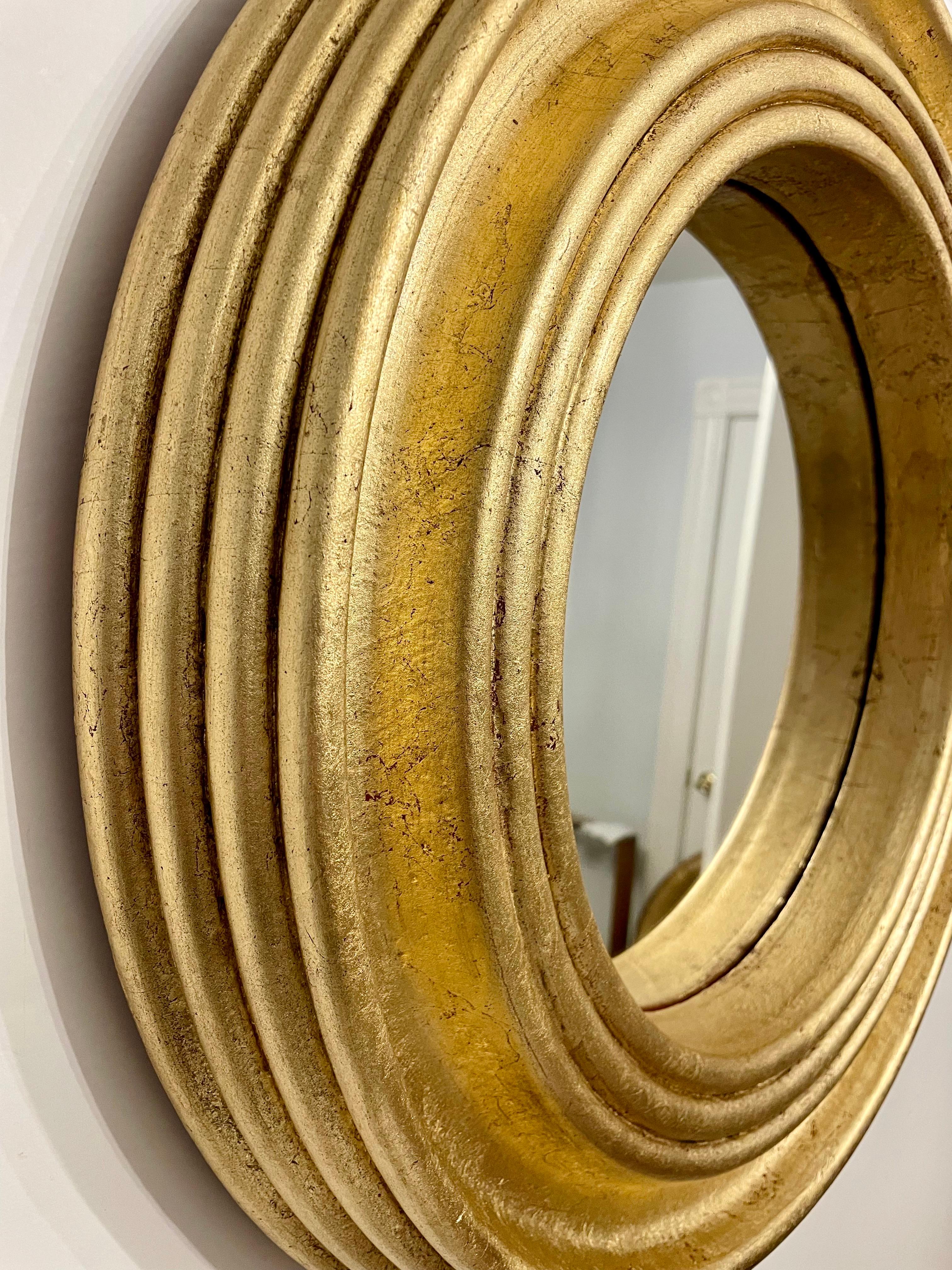 Round Deep Gilt Mirror For Sale 5