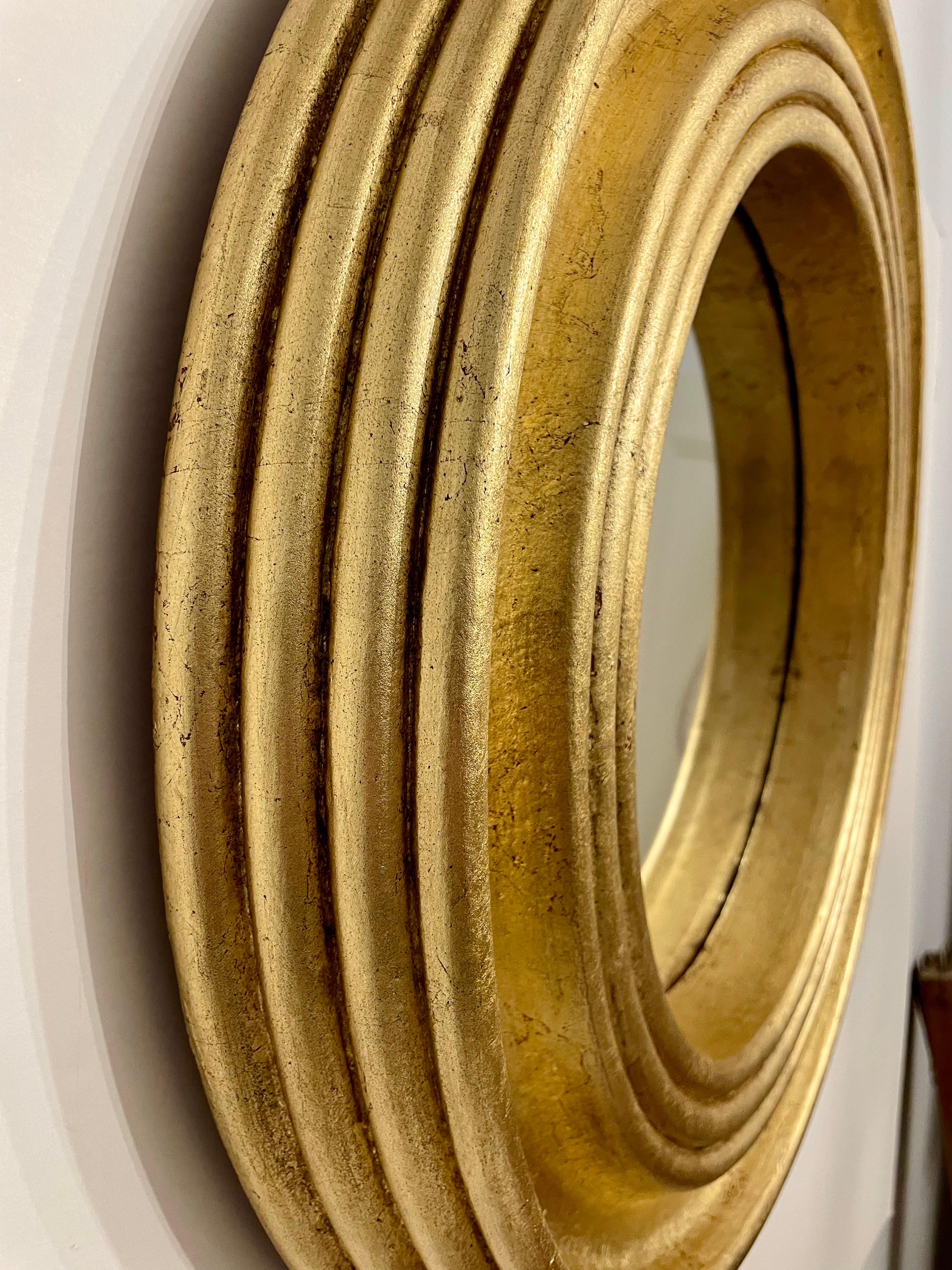Round Deep Gilt Mirror For Sale 6