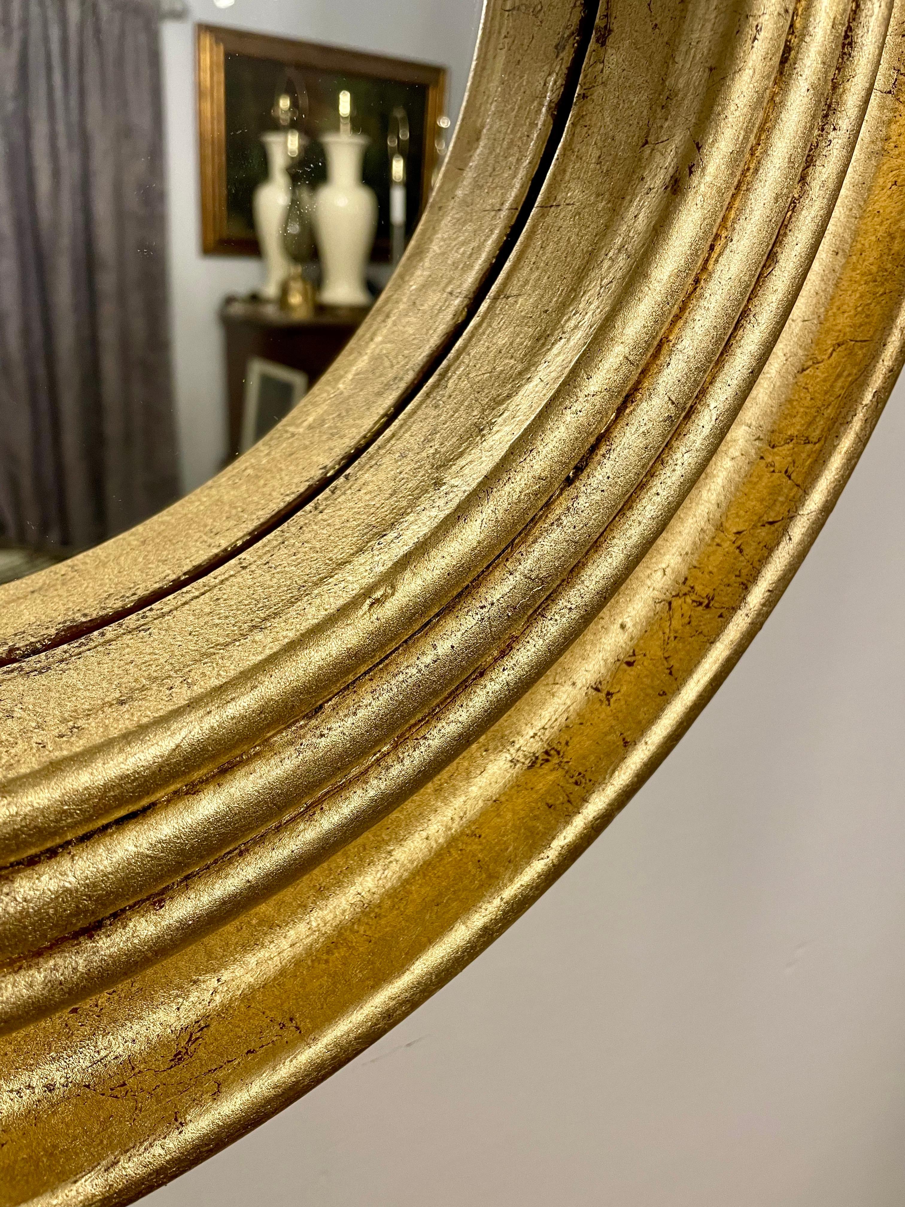 Round Deep Gilt Mirror For Sale 7