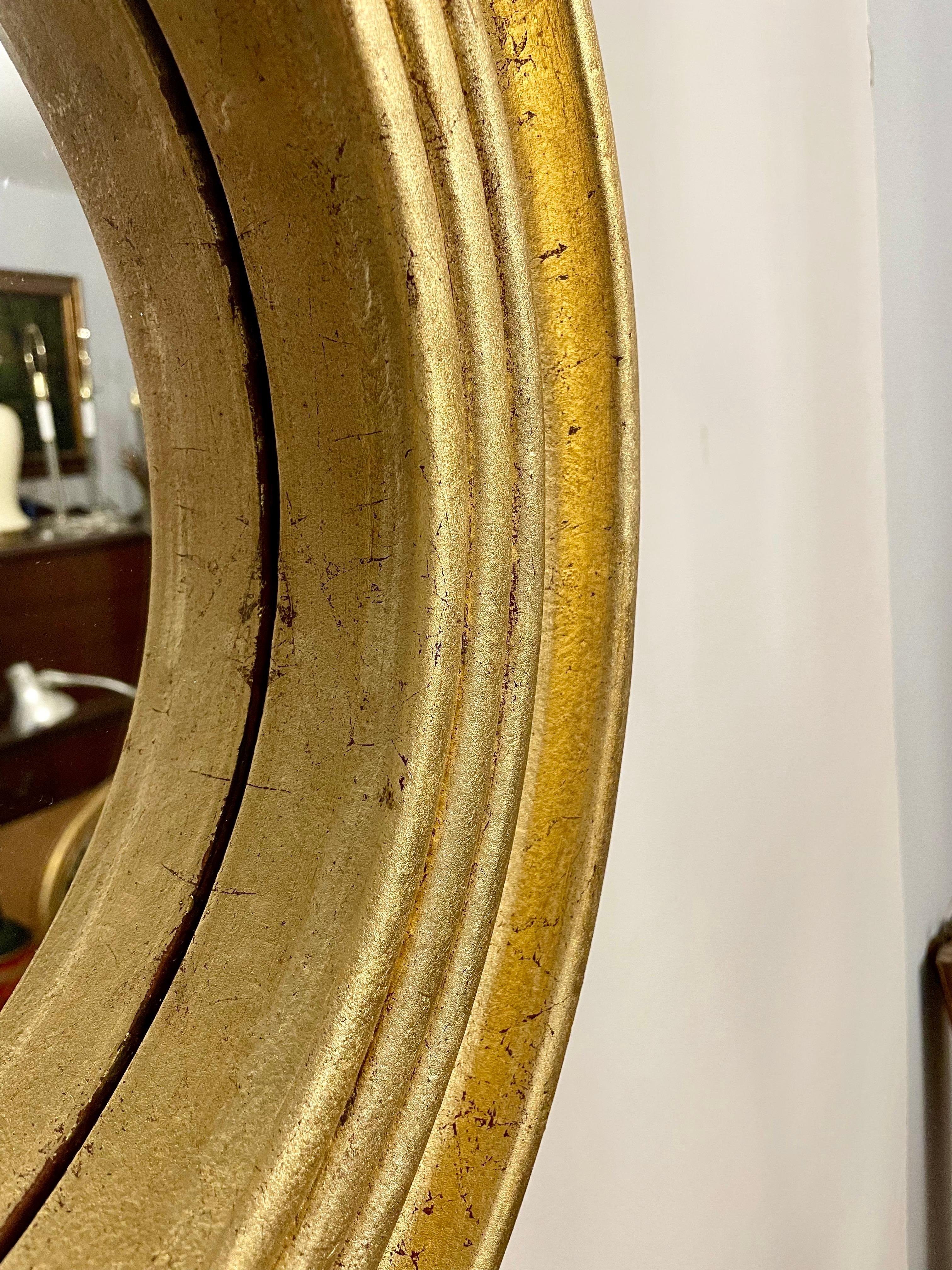 Round Deep Gilt Mirror For Sale 8