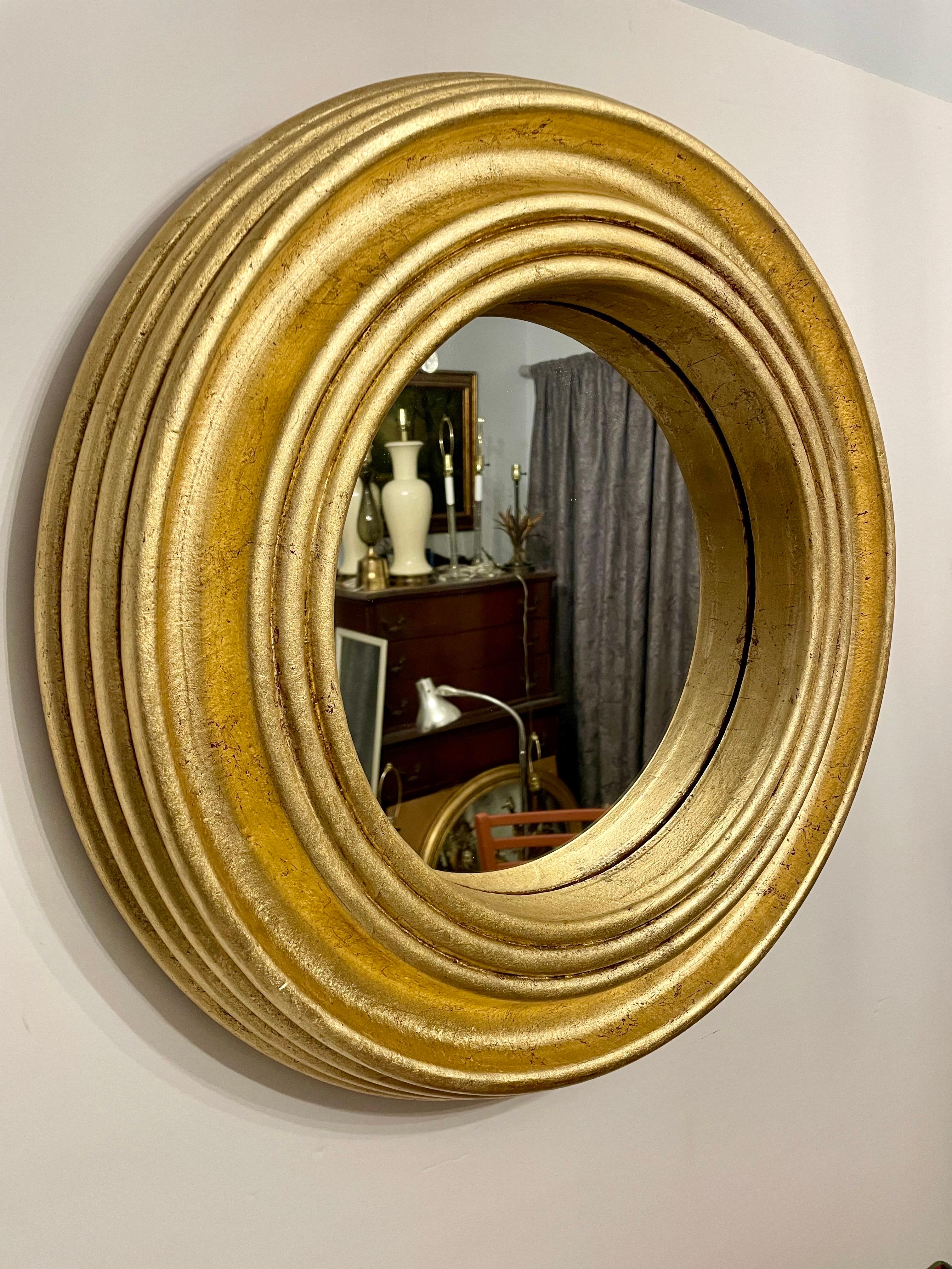 Round Deep Gilt Mirror For Sale 9