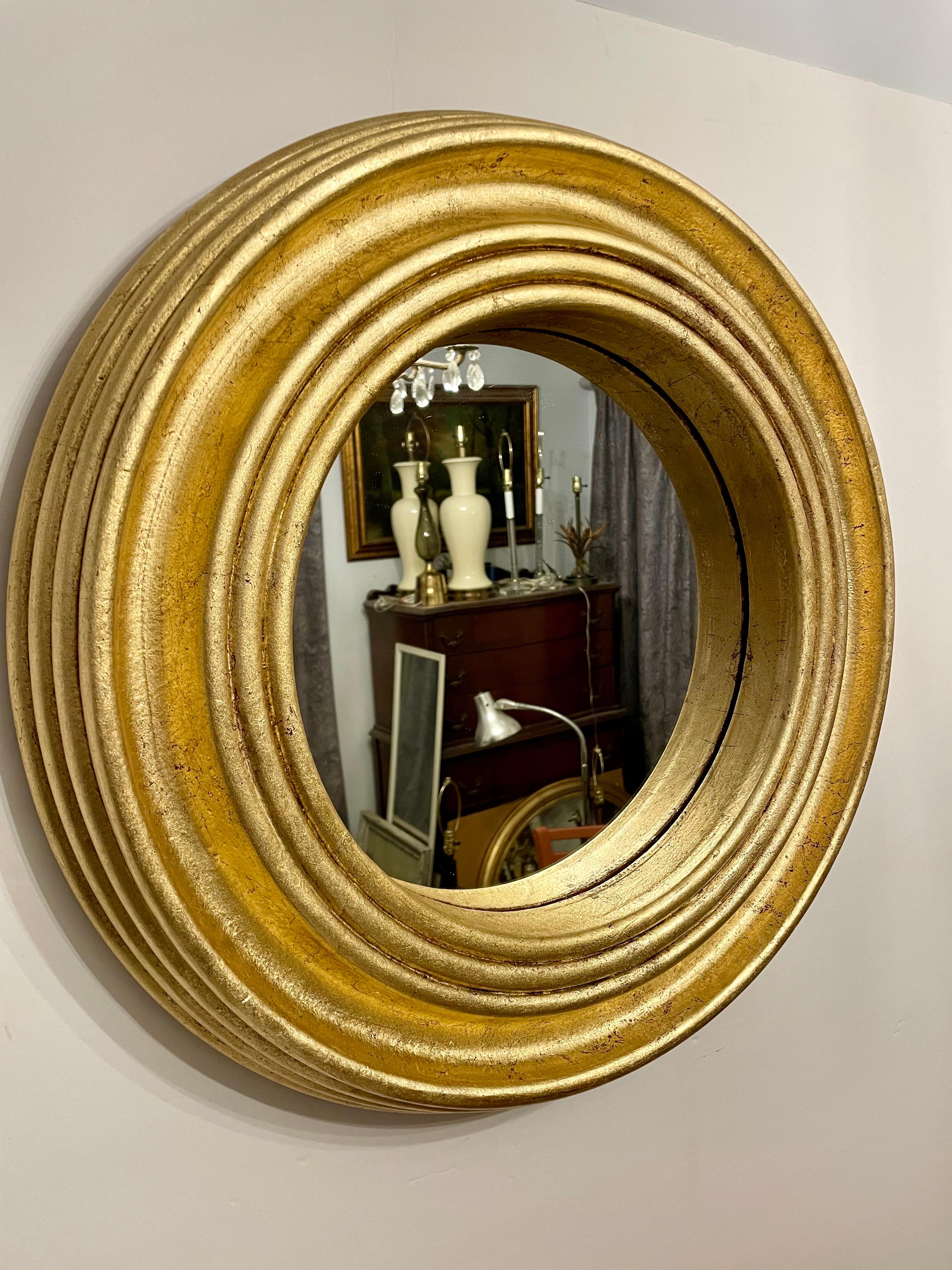 Round Deep Gilt Mirror For Sale 10