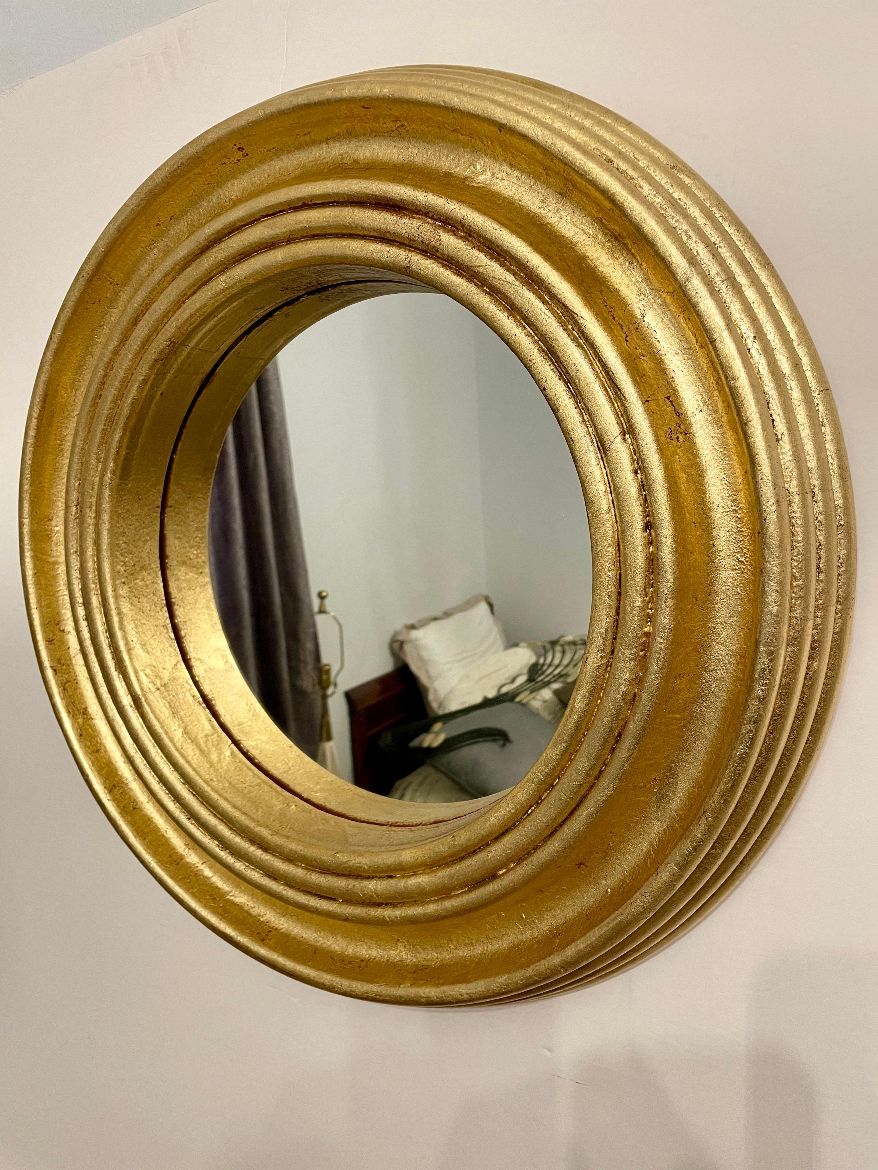 Late 20th Century Round Deep Gilt Mirror For Sale