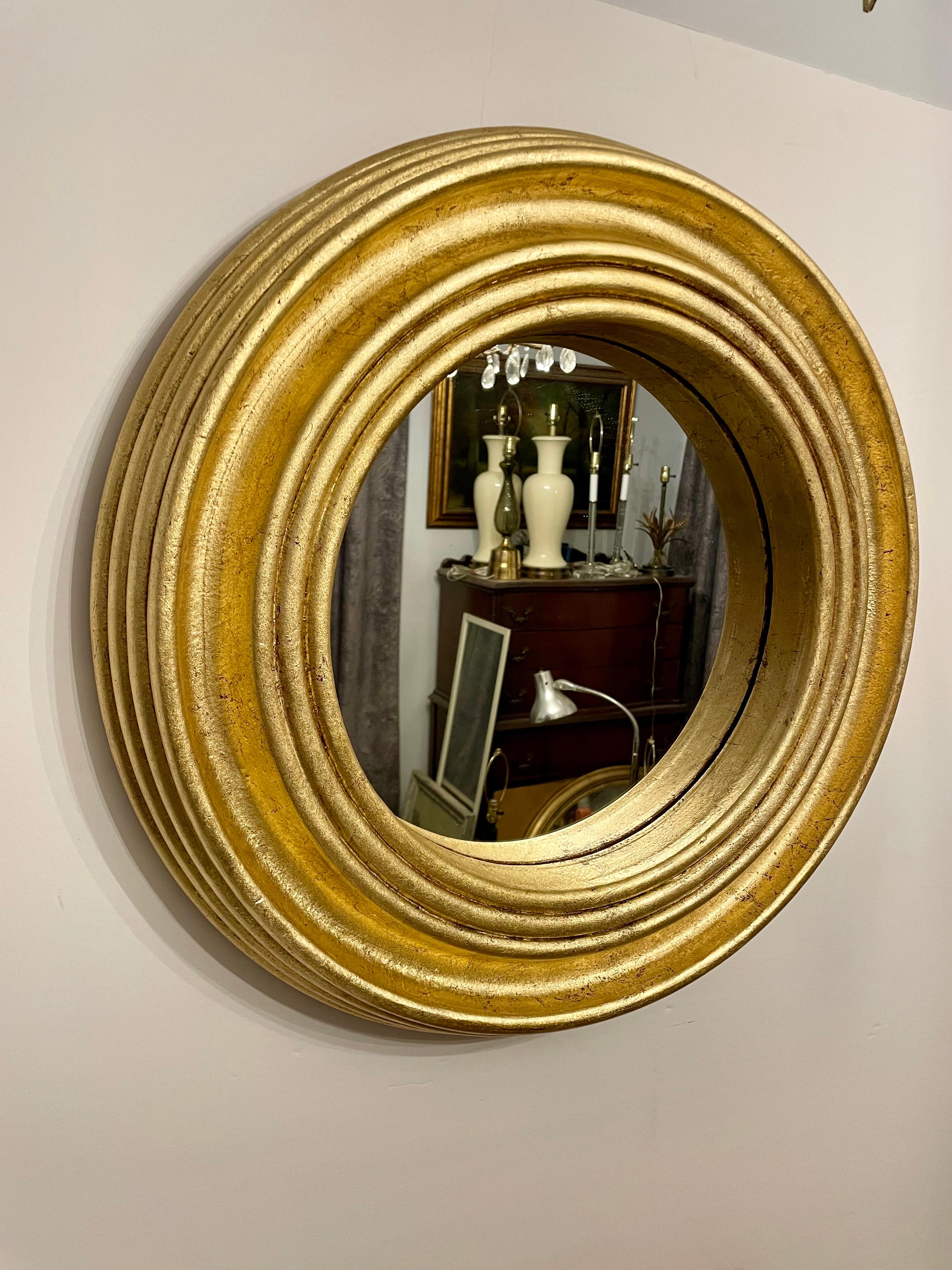 Round Deep Gilt Mirror For Sale 1