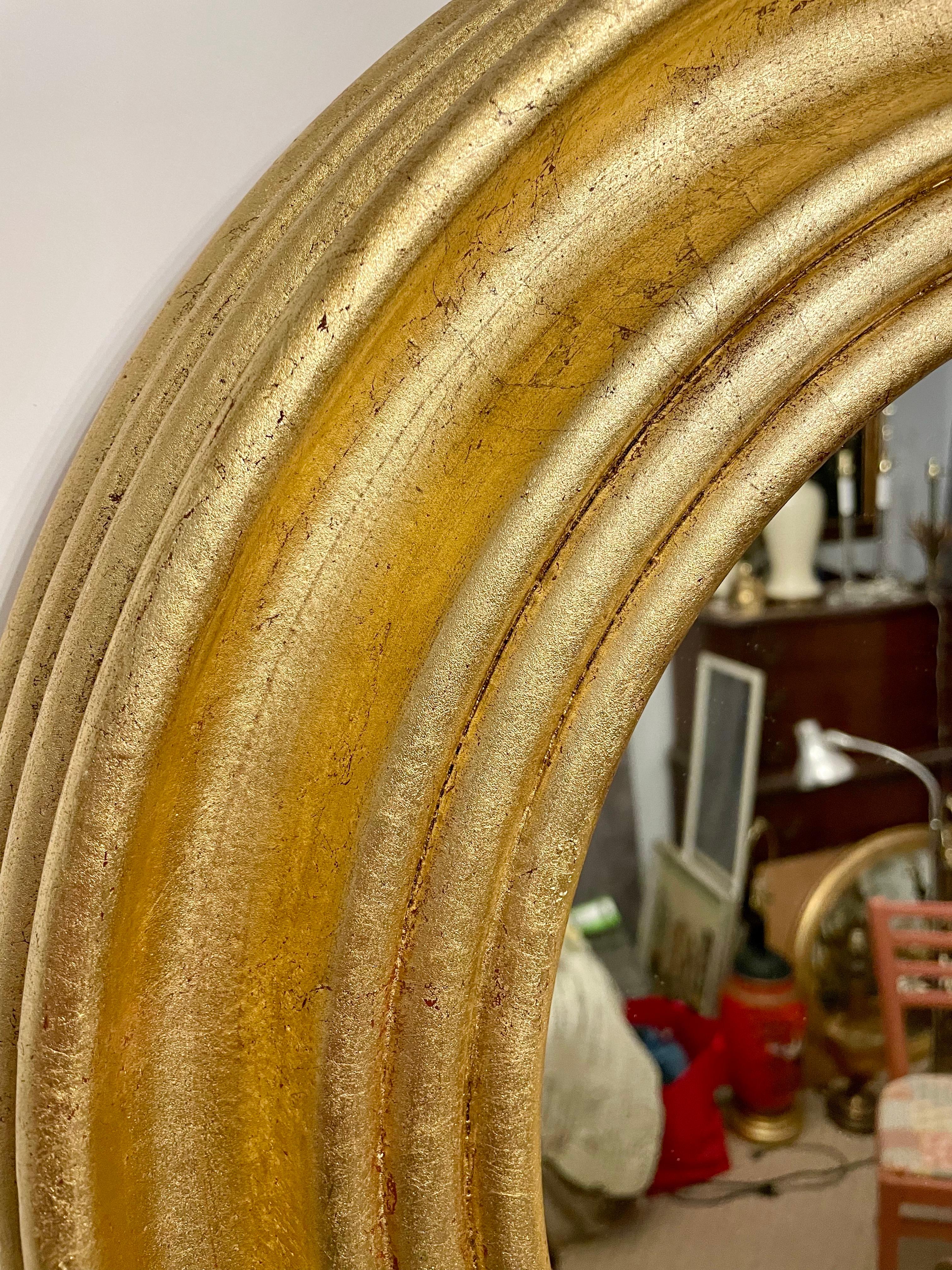 Round Deep Gilt Mirror For Sale 4