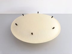Round Design Fiberglass Large Flush Mount Ceiling Lamp, 1960s, Germany